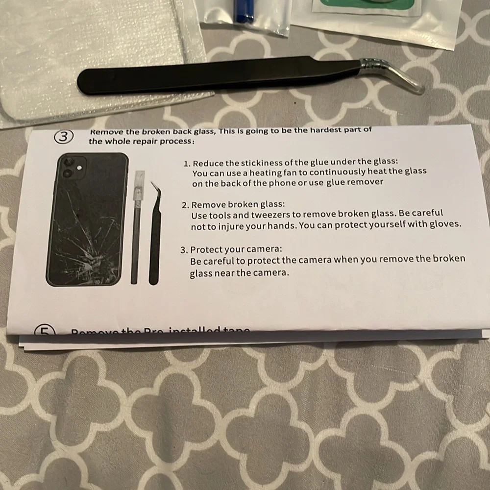 iPhone 12 purple replacement for back of phone glass.